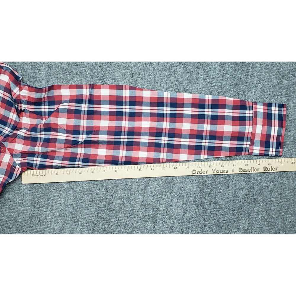 UNTUCKit Navarro Shirt Mens LT Slim Red White Blue Button Up Long Sleeve New - Picture 8 of 11